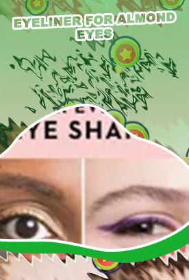 Winged eyeliner for almond eyes